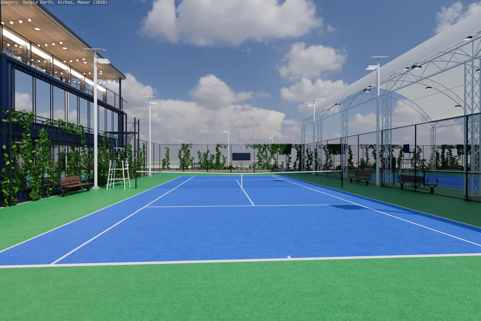 Court 3 from the mural end