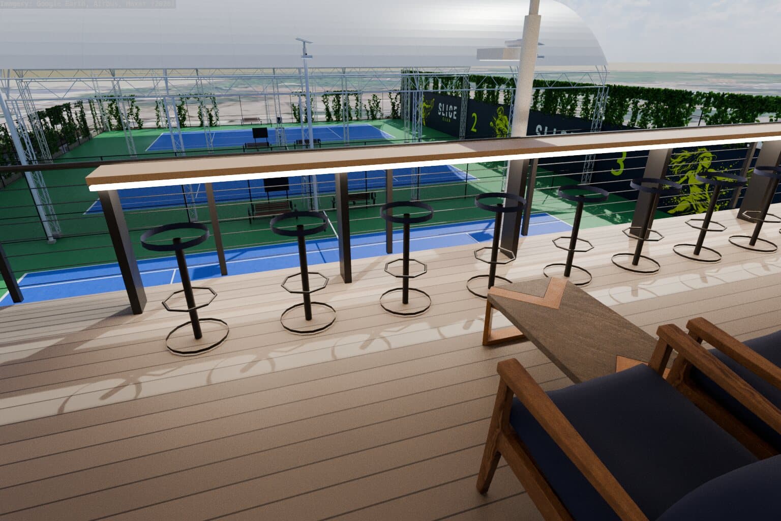 Terrace bar over Court 3