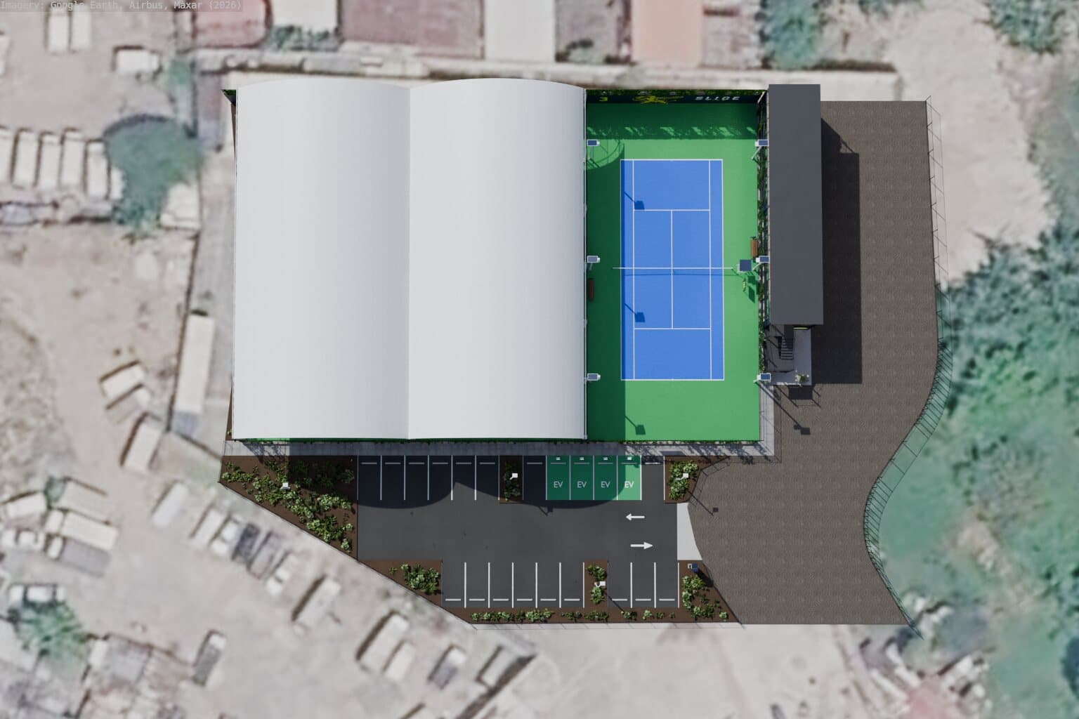 The whole site from above