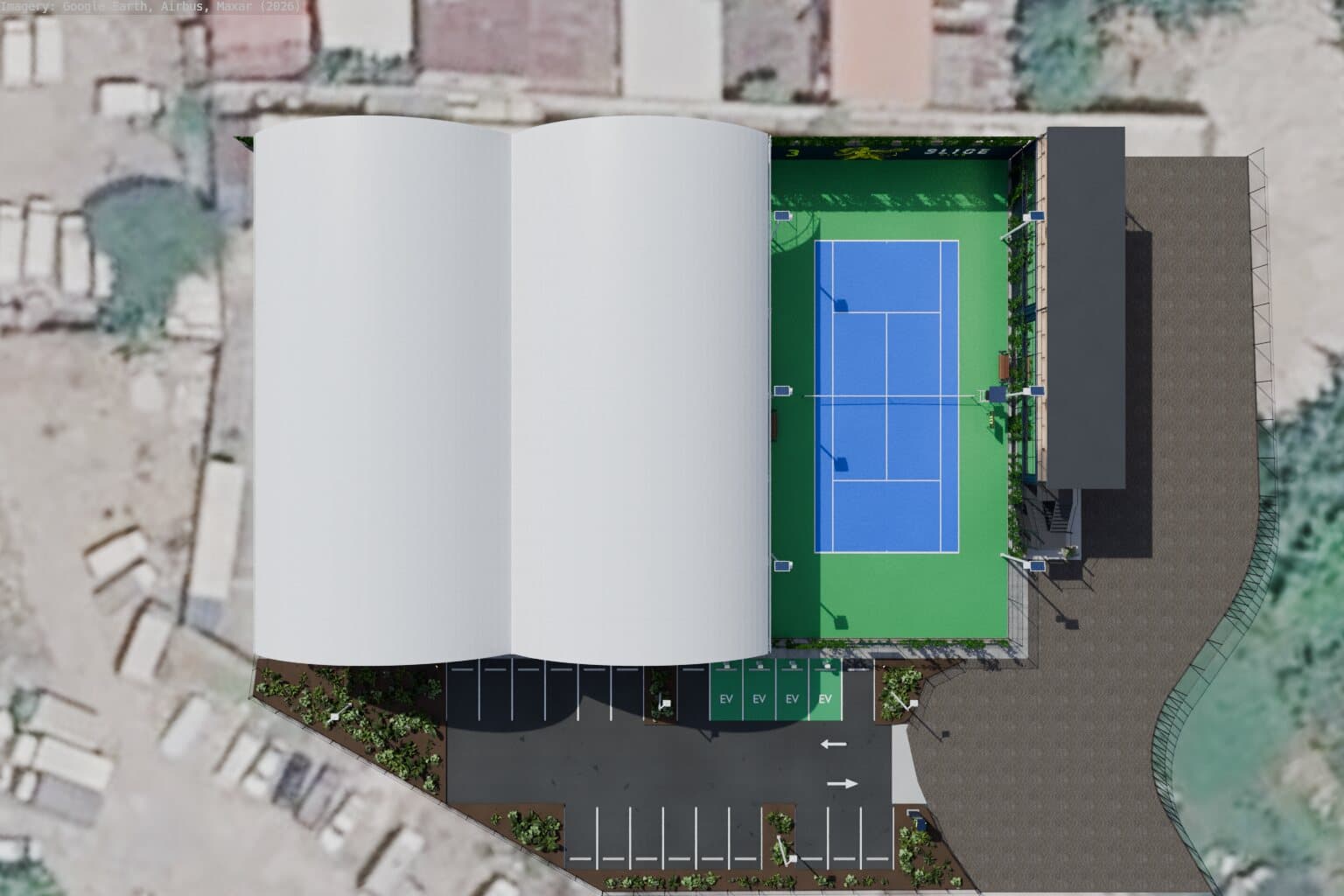 The courts from above