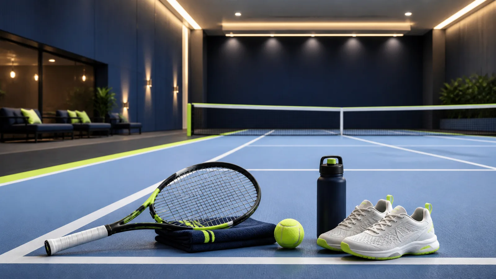 Tennis racket ready for a beginner coaching session